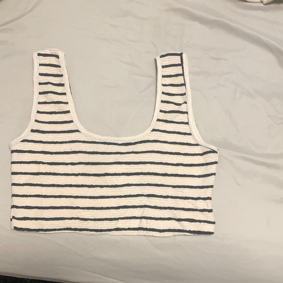 Free People Beach crop tank ivory with stripes - Picture 1 of 13